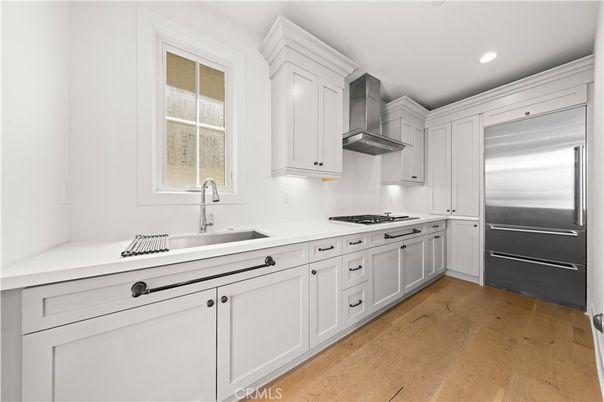 Interior, Kitchen, Recessed Lighting, Wood Texture Flooring