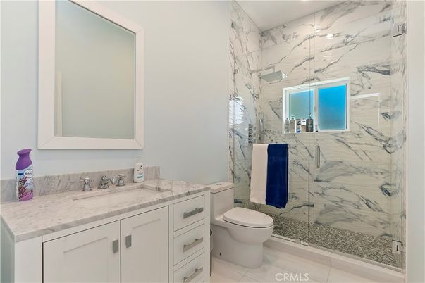 Bathroom, Glass Shower, Interior, Marble Walls