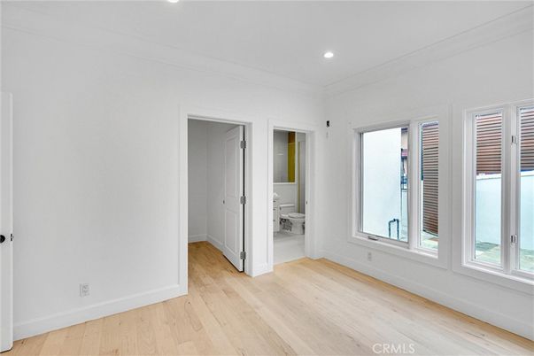 Bathroom, Empty room, Interior, Recessed Lighting, Wood Texture Flooring