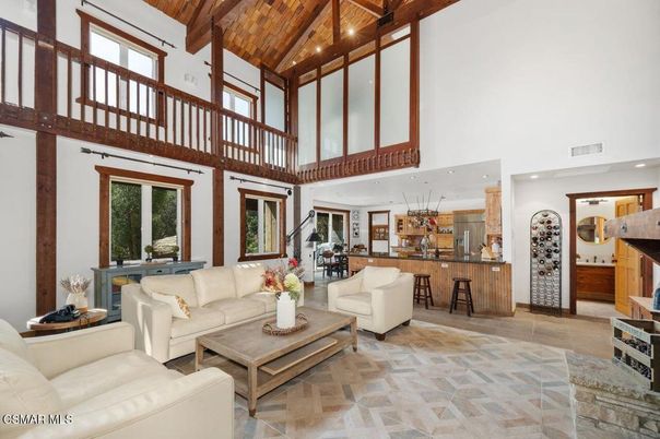 Interior, Living room, Recessed Lighting, Wooden Beams, Wooden Ceilings