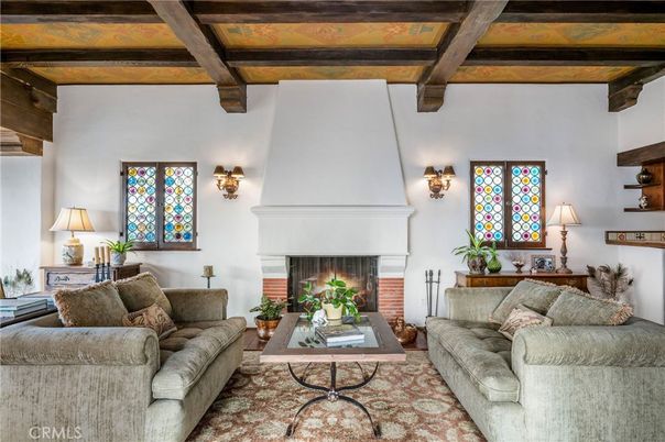 Fireplace, Interior, Living room, Wooden Beams