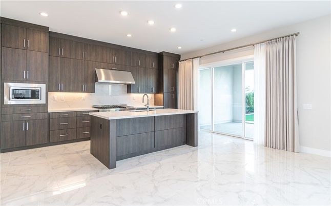 Interior, Kitchen, Marble, Recessed Lighting, Stainless Steel Appliances
