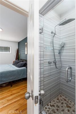 Bathroom, Bedroom, Glass Shower, Interior, Wood Texture Flooring