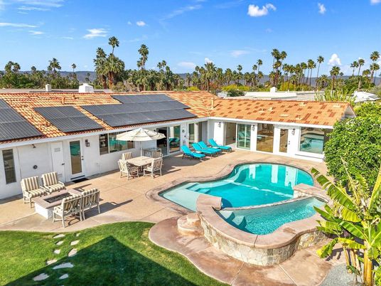 Exterior, Pool, Solar Panels
