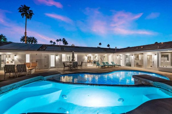 Exterior, Pool, Solar Panels