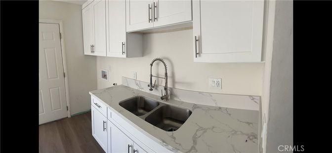 Interior, Kitchen, Marble Walls, Wood Texture Flooring