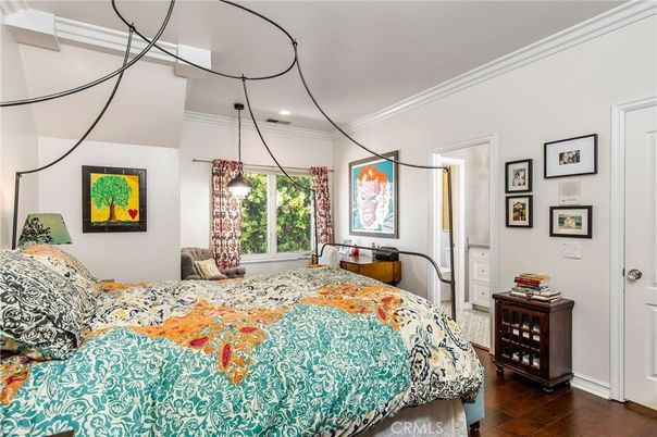 Bedroom, Home Office, Interior, Pendant Lights, Recessed Lighting, Wood Texture Flooring