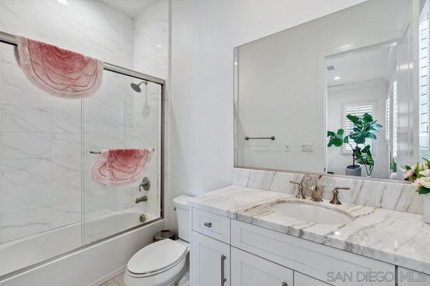 Bathroom, Glass Shower, Interior, Marble Walls, Recessed Lighting