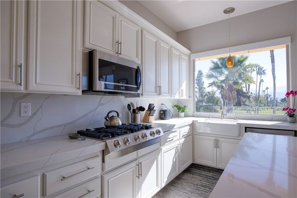 Interior, Kitchen, Marble Walls, Pendant Lights