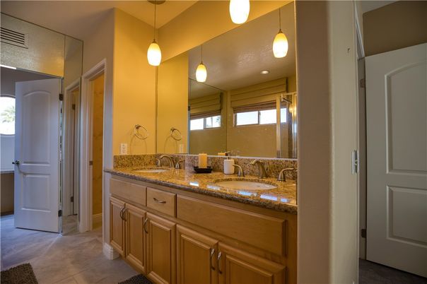 Bathroom, Dual Sink Vanities, Interior, Pendant Lights