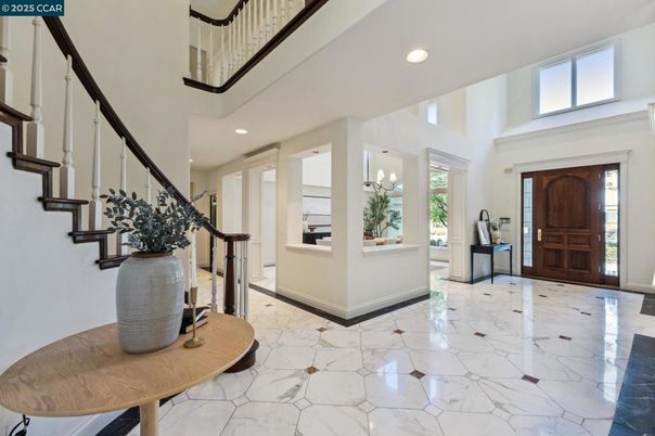 Chandelier, Interior, Marble, Recessed Lighting