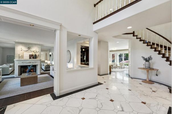 Fireplace, Interior, Marble, Recessed Lighting