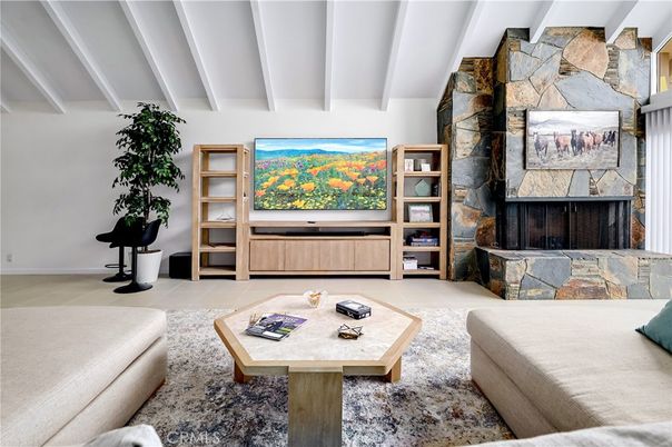 Fireplace, Interior, Living room, Stone Walls