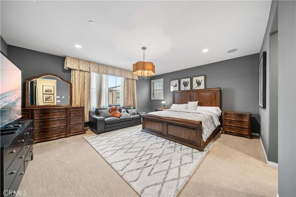 Bedroom, Chandelier, Interior, Recessed Lighting