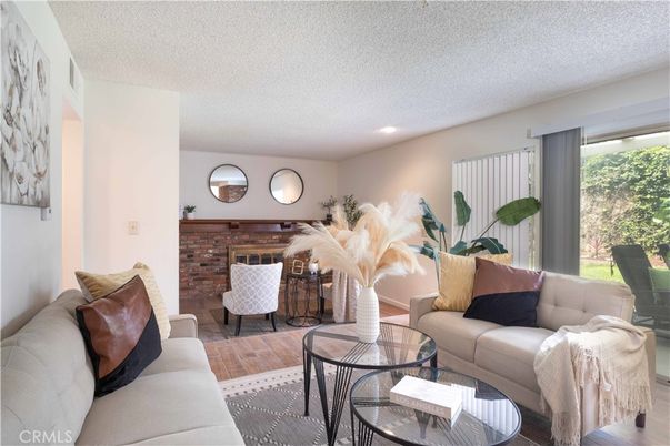 Interior, Living room, Recessed Lighting, Stone Walls, Wood Texture Flooring