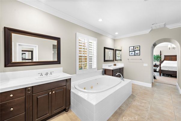 Bathroom, Bedroom, Dual Sink Vanities, Interior, Recessed Lighting, Tile Countertops