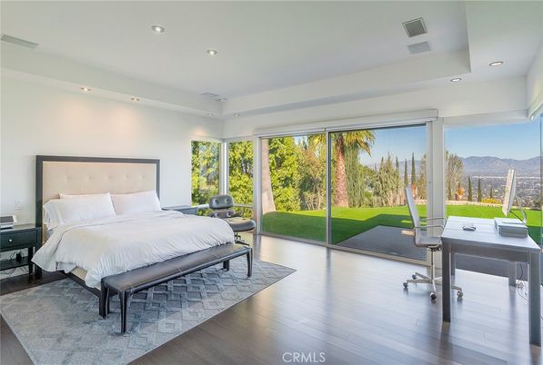Bedroom, Home Office, Interior, Recessed Lighting, Wood Texture Flooring