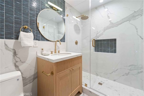 Bathroom, Glass Shower, Interior, Marble Walls