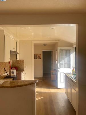 Interior, Kitchen, Recessed Lighting, Wood Texture Flooring
