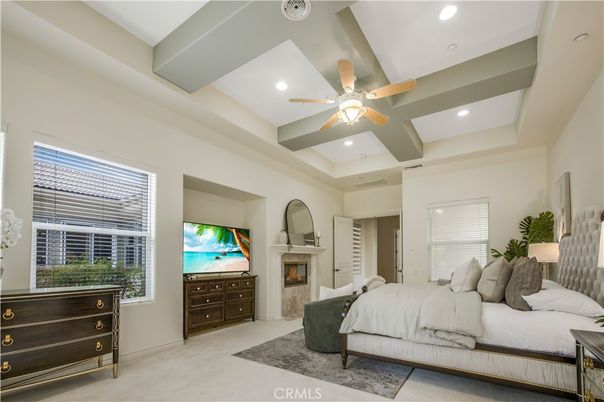 Bedroom, Fireplace, Interior, Recessed Lighting
