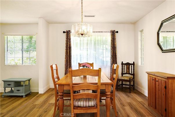 Chandelier, Dining room, Interior, Wood Texture Flooring