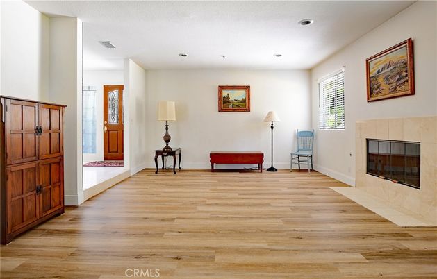 Fireplace, Interior, Recessed Lighting, Wood Texture Flooring