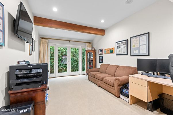 Interior, Living room, Recessed Lighting, Wooden Beams