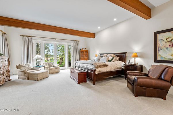 Bedroom, Interior, Recessed Lighting, Wooden Beams