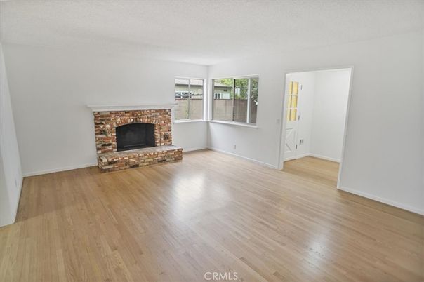 Empty room, Fireplace, Interior, Wood Texture Flooring