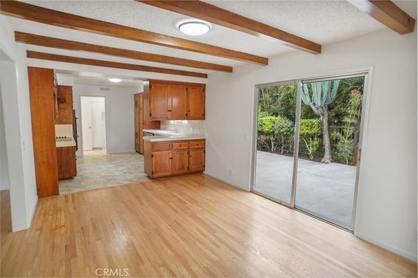 Empty room, Interior, Kitchen, Wooden Beams, Wood Texture Flooring