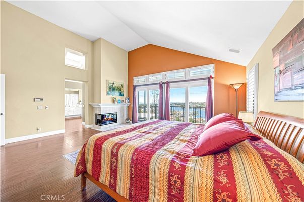 Bedroom, Fireplace, Interior, Wood Texture Flooring