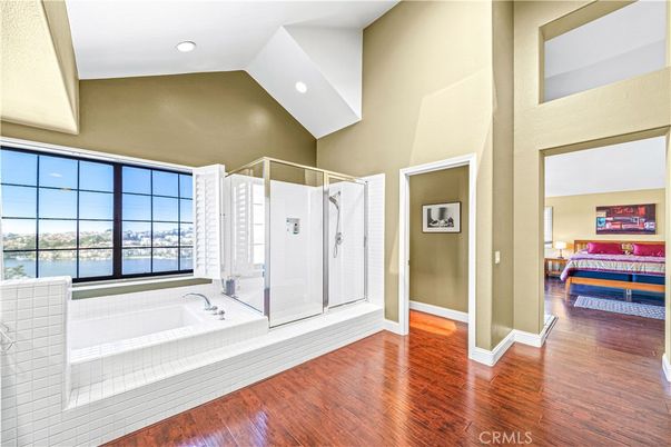 Bathroom, Bedroom, Interior, Recessed Lighting, Water, Wood Texture Flooring