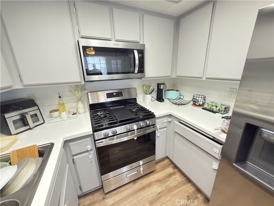 Interior, Kitchen, Stainless Steel Appliances, Wood Texture Flooring