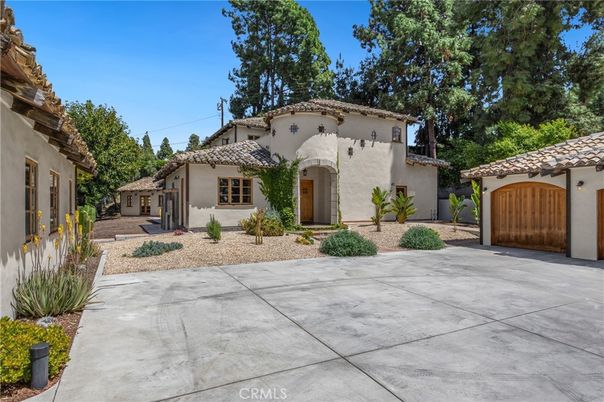 Attached, Backyard, Detached Garage, Exterior, Facade, Spanish Mediterranean