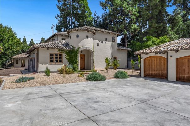 Attached, Backyard, Detached Garage, Exterior, Facade, Spanish Mediterranean