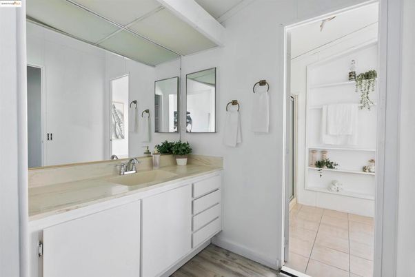Bathroom, Dual Sink Vanities, Interior, Wood Texture Flooring