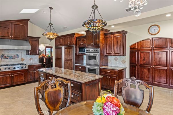 Chandelier, Interior, Kitchen, Pendant Lights, Recessed Lighting, Stainless Steel Appliances
