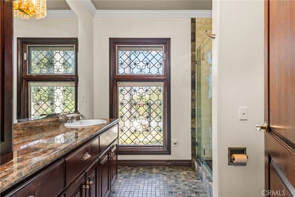 Bathroom, Dual Sink Vanities, Glass Shower, Interior