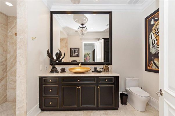 Bathroom, Chandelier, Interior, Recessed Lighting