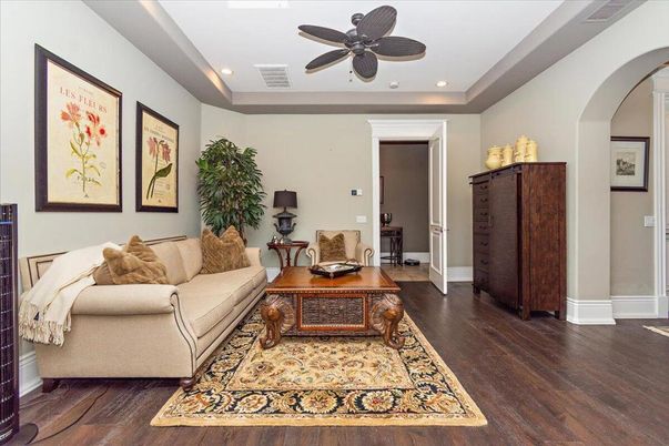 Home Office, Interior, Recessed Lighting, Wood Texture Flooring