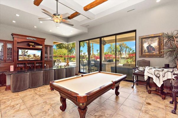 Billiard Table, Game Room, Interior, Recessed Lighting