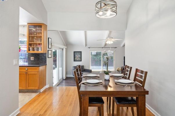 Dining room, Interior, Wood Texture Flooring