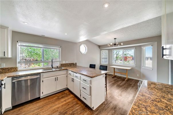 Interior, Kitchen, Recessed Lighting, Wood Texture Flooring