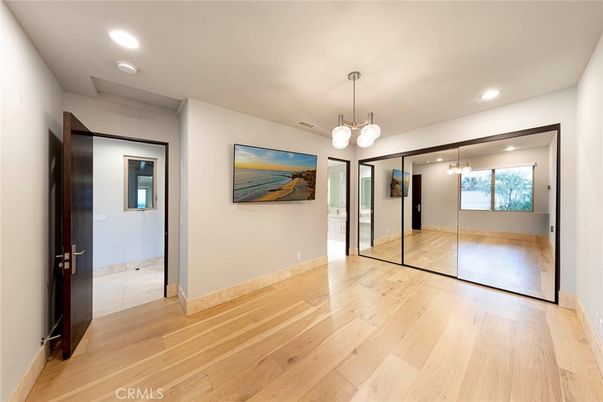 Empty room, Interior, Pendant Lights, Recessed Lighting, Wood Texture Flooring