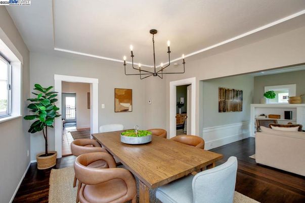 Chandelier, Dining room, Interior, Wood Texture Flooring