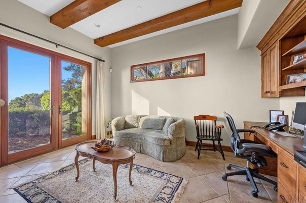 Home Office, Interior, Recessed Lighting, Wooden Beams