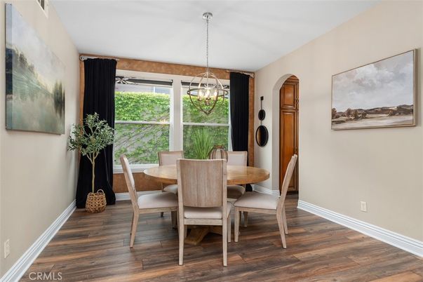 Dining room, Interior, Kitchen, Living room, Recessed Lighting, Wood Texture Flooring