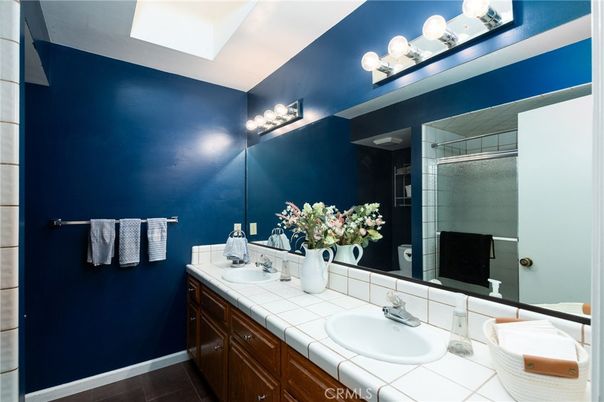 Bathroom, Dual Sink Vanities, Glass Shower, Interior, Tile Countertops