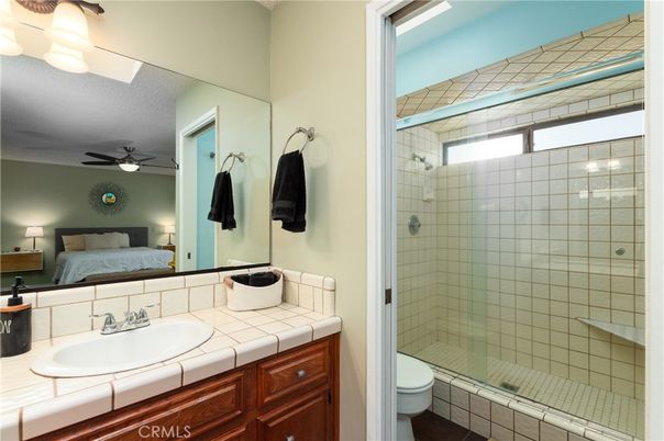 Bathroom, Bedroom, Glass Shower, Interior, Tile Countertops
