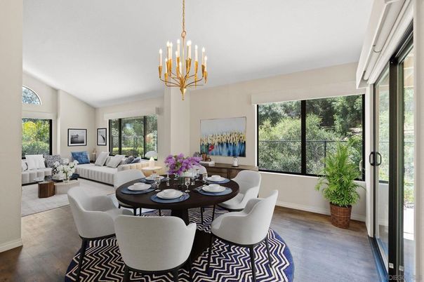 Chandelier, Dining room, Interior, Living room, Pendant Lights, Wood Texture Flooring
